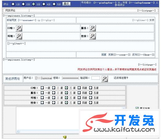 帝国CMS评论自定义字段制作餐馆评分系统 第4张