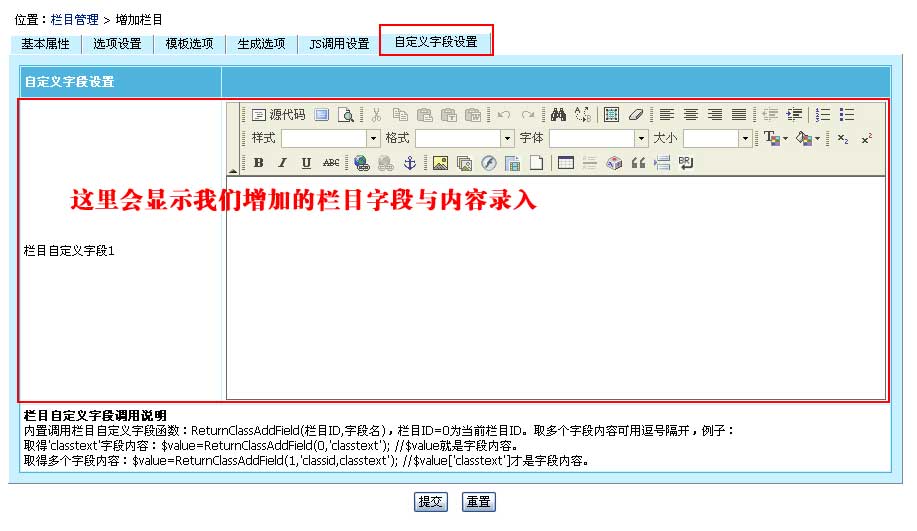 帝国CMS栏目自定义字段如何设置 第6张