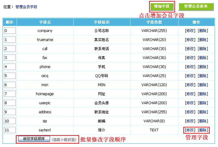 帝国CMS管理会员字段如何设置 第3张